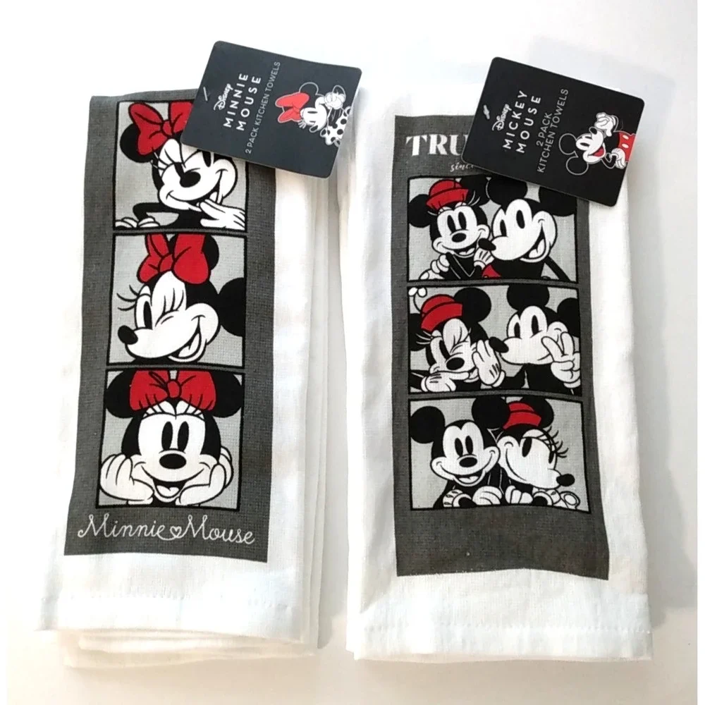Mickey & Minnie Mouse Towels 2 Pack Kitchen (4) Lot of 2 16
